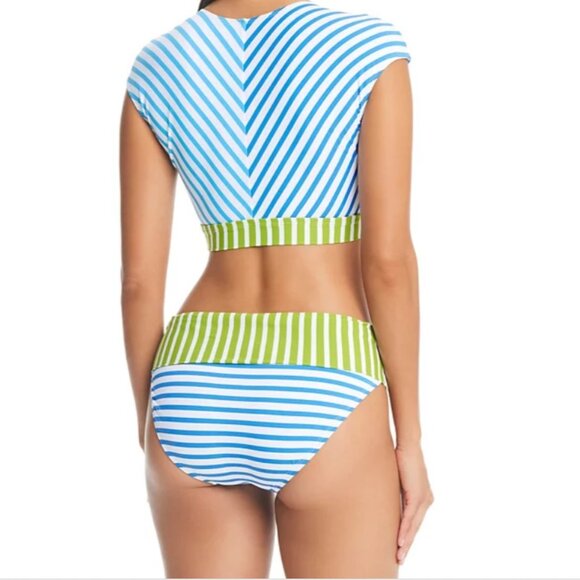 Bleu by Rod Beattie Striped Fold-Over Bikini Bottoms - Size: 12 - NWT - Picture 4 of 12